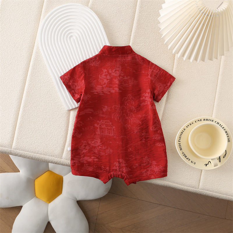 Baby summer clothes, baby antique onesies, babies and toddlers, one year old, full moon, going out to climb and crawling, new summer styles