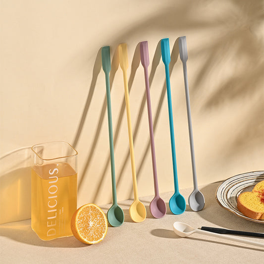 Food grade silicone double-ended spatula mixing spoon mixing stick milk powder honey high temperature resistant long handle stirring stick