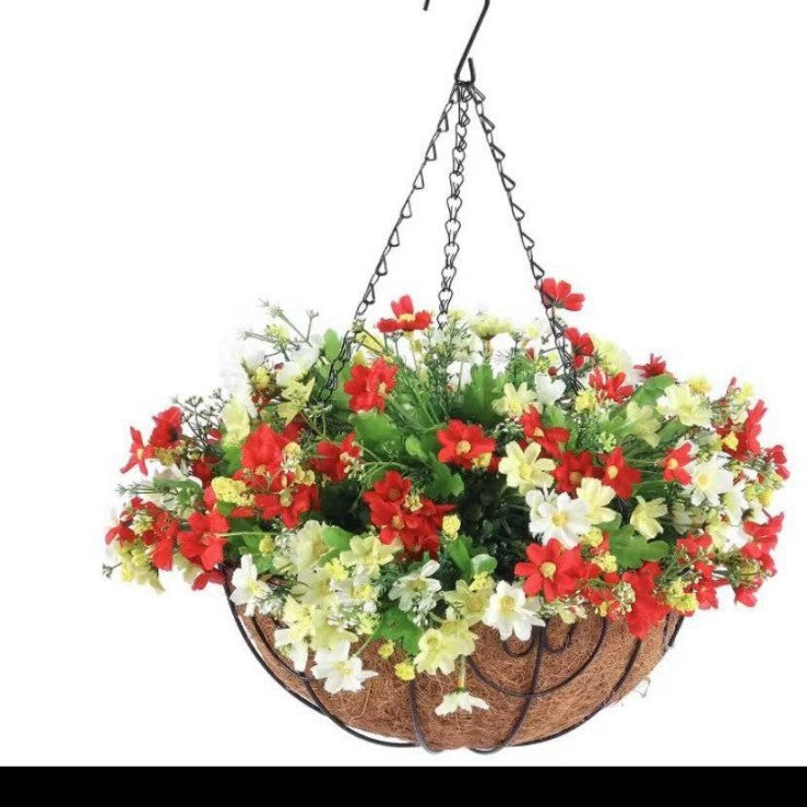 Cross-border Christmas hanging basket wreath European and American home hanging decorations holiday decoration artificial Christmas hanging basket