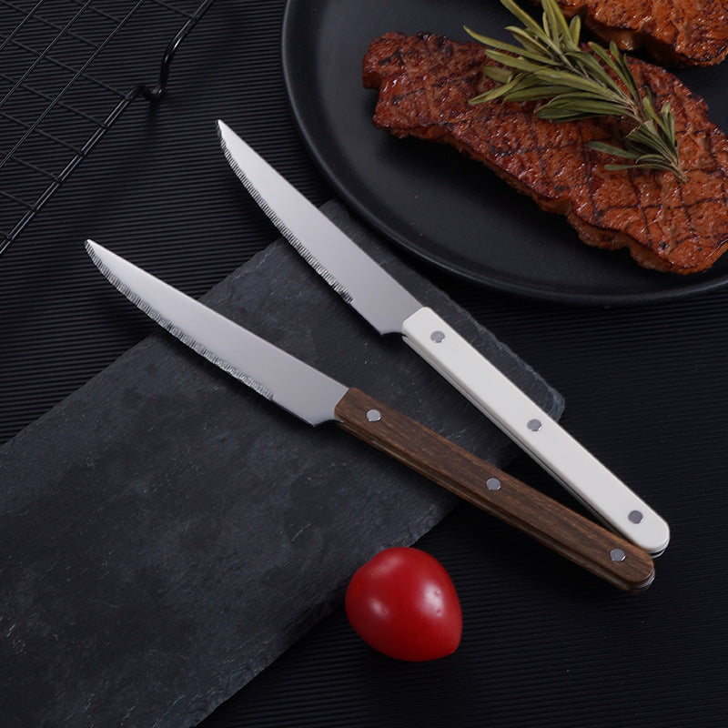 New stainless steel cutlery cutlery cutlery home kitchen hotel western restaurant steak knife clamp handle cutlery set wholesale