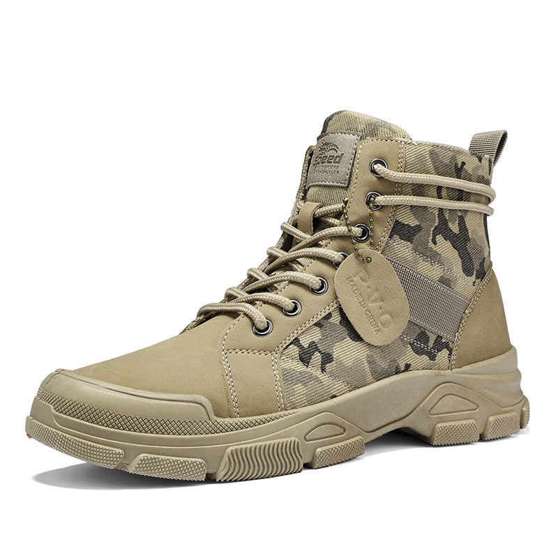 Popular outdoor trend martin boots plus size four seasons cloth men's boots camouflage pattern velvet thickened boots wholesale