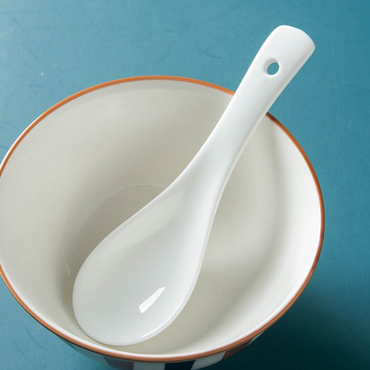 Ceramic small spoon pure white three bends 0140 tablespoons spoon hotel restaurant stall bone china soup spoon factory direct sale
