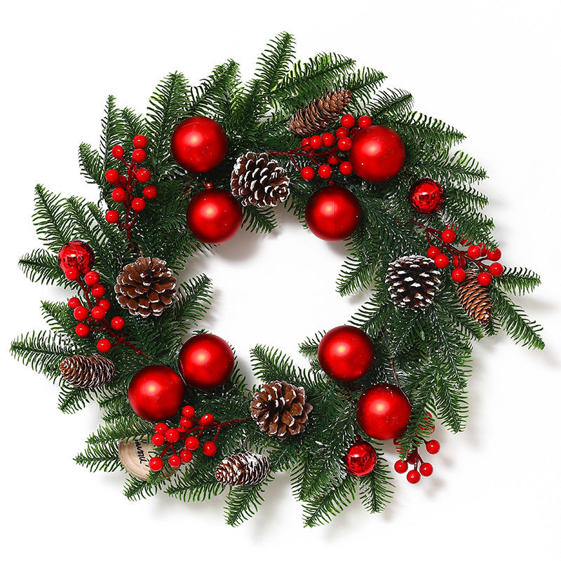 Cross-border Christmas decoration Christmas tree wreath rattan horn door hanging wall hanging hotel mall pendant wreath