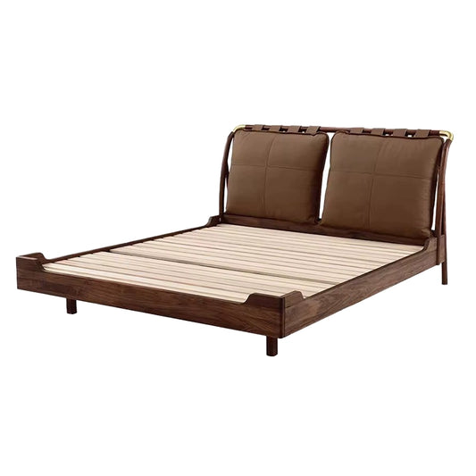 Walnut solid wood bed