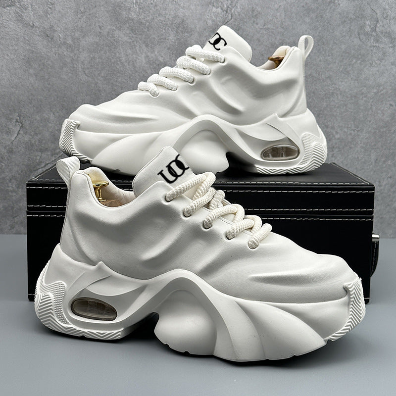 Cross-border explosive plus-size men's shoes, 2024 new daddy shoes, platform shoes, fashionable and versatile casual shoes, sneaker trend