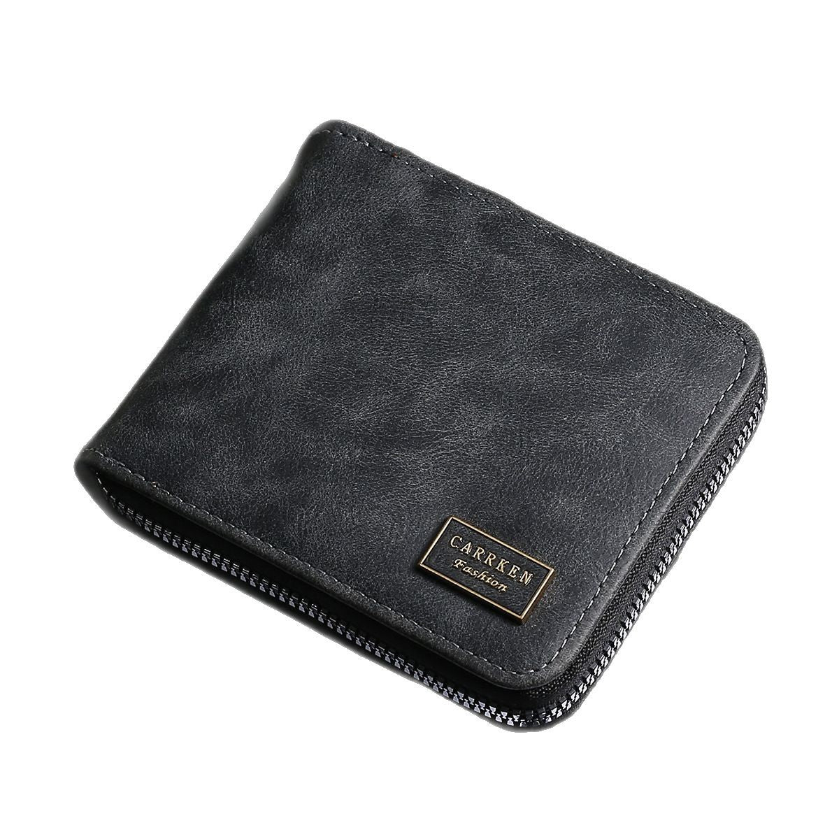 New Men's Business Fashion Multifunctional Zipper Short Wallet Large Capacity Multi Card Wallet Change Wholesale