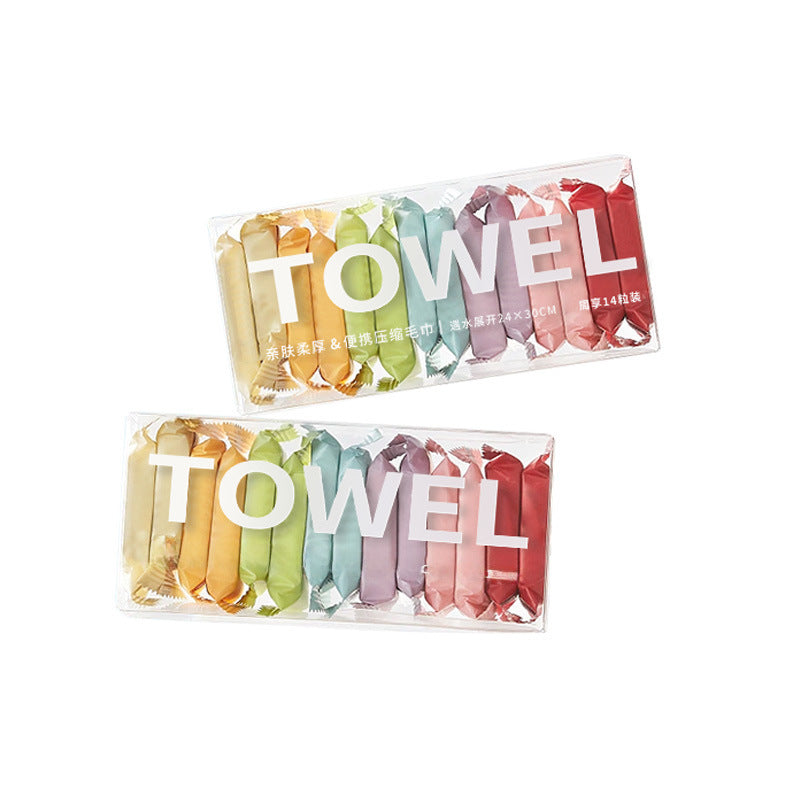 New Compressed Towel Portable Cotton Disposable Face Towel Thickened Travel Independent Box Cleansing Towel Manufacturers