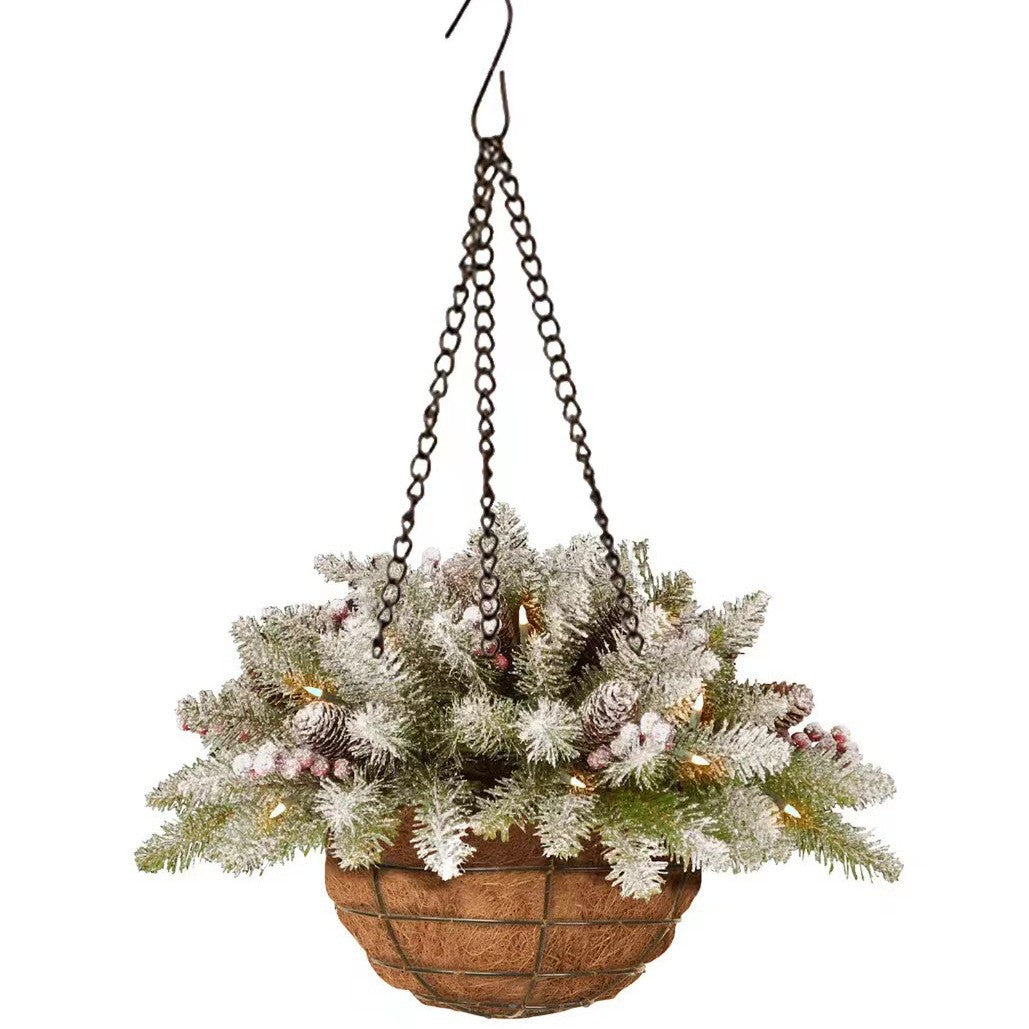 Cross-border Christmas hanging basket wreath European and American home hanging decorations holiday decoration artificial Christmas hanging basket