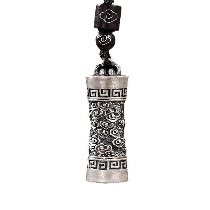 Retro Chinese style with rope cloud pendant coins personality niche men's simple light luxury does not fade Thai silver jewelry