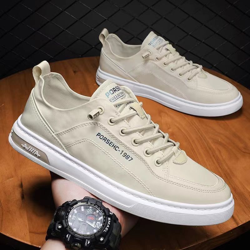 Summer thin breathable men's shoes 2024 new casual little white shoes one foot canvas board shoes sports work fashion shoes