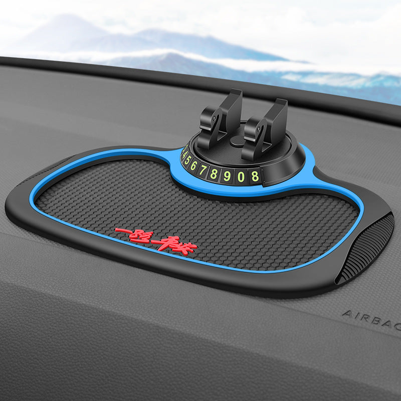 Car car anti-slip mat, mobile phone holder, temporary parking number plate, swan 3-in-1 general purpose car interior supplies