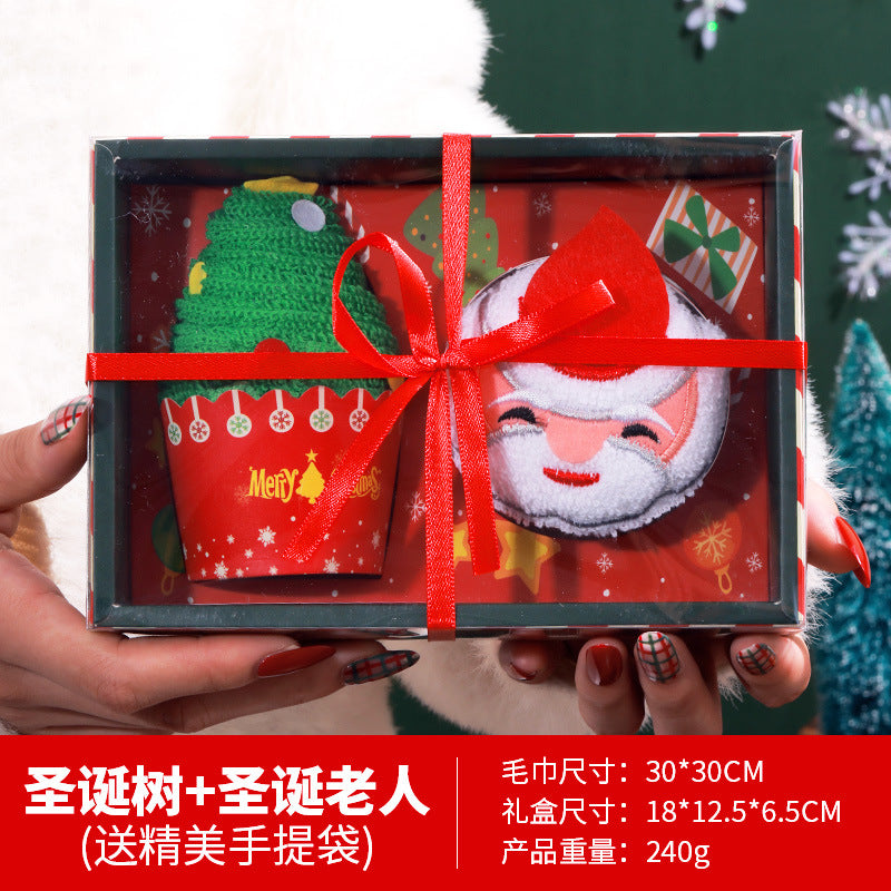 Cross-border Christmas creative towel gift box embroidery children's gift cartoon doll Christmas gift activity to customers