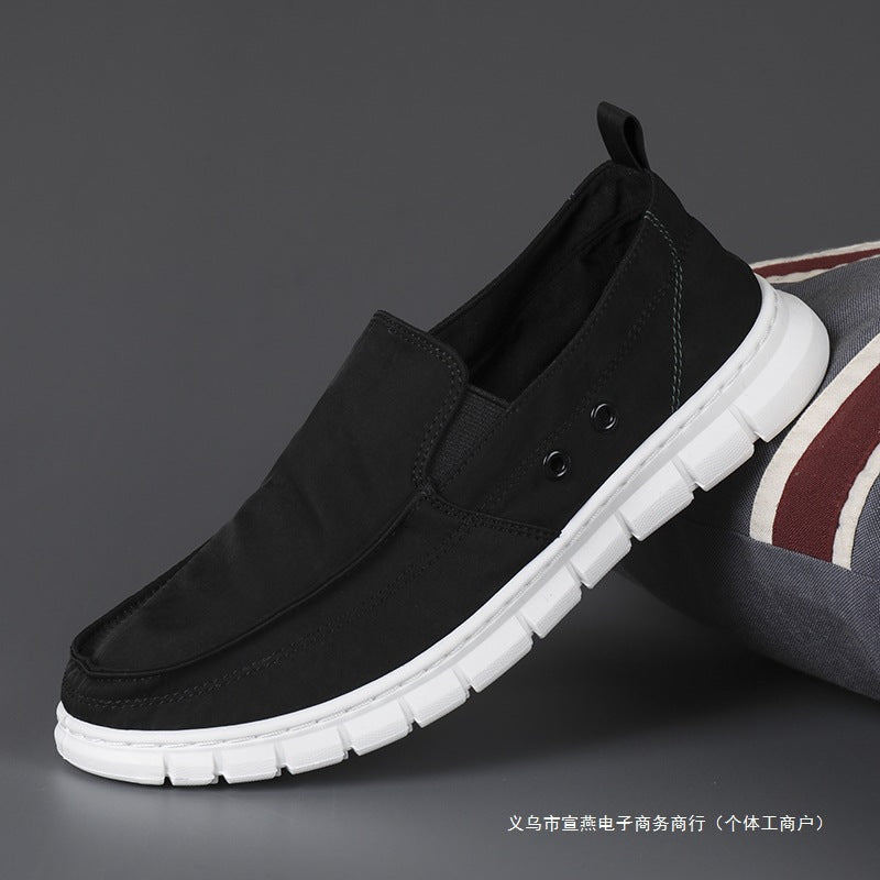 Men's new canvas shoes, men's shoes, summer tide shoes, breathable, slip-on casual shoes, old Beijing cloth shoes, lazy shoes
