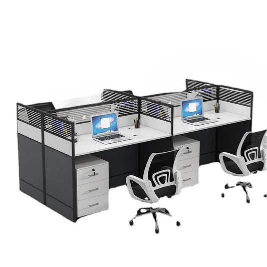 Modern minimalist office, computer desk, desk chair, desk for four or six people, combination staff desk, screen card seat