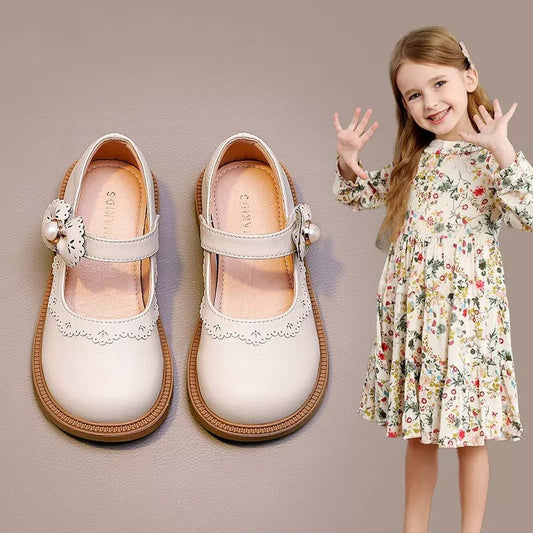 Girls' shoes, children's leather princess shoes, spring 2026 new baby British black lightweight soft-soled single shoes