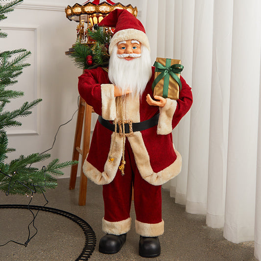 Cross-border hot sale Santa Claus doll ornaments Christmas scene decoration welcome hotel window table decoration