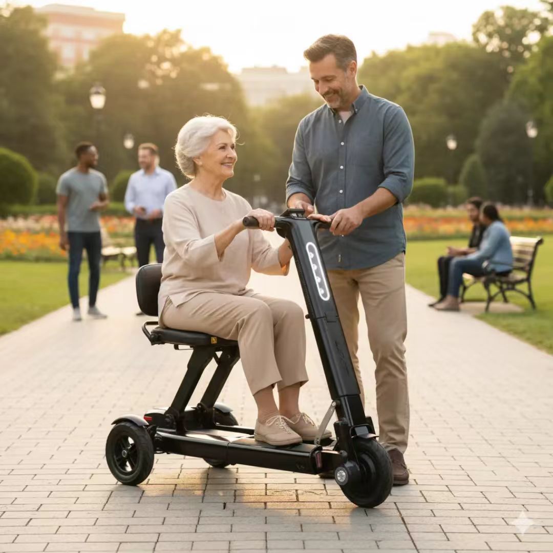 Aluminum alloy intelligent electric scooter folding three-wheeled electric electric vehicle disabled battery car intelligent lithium electric car