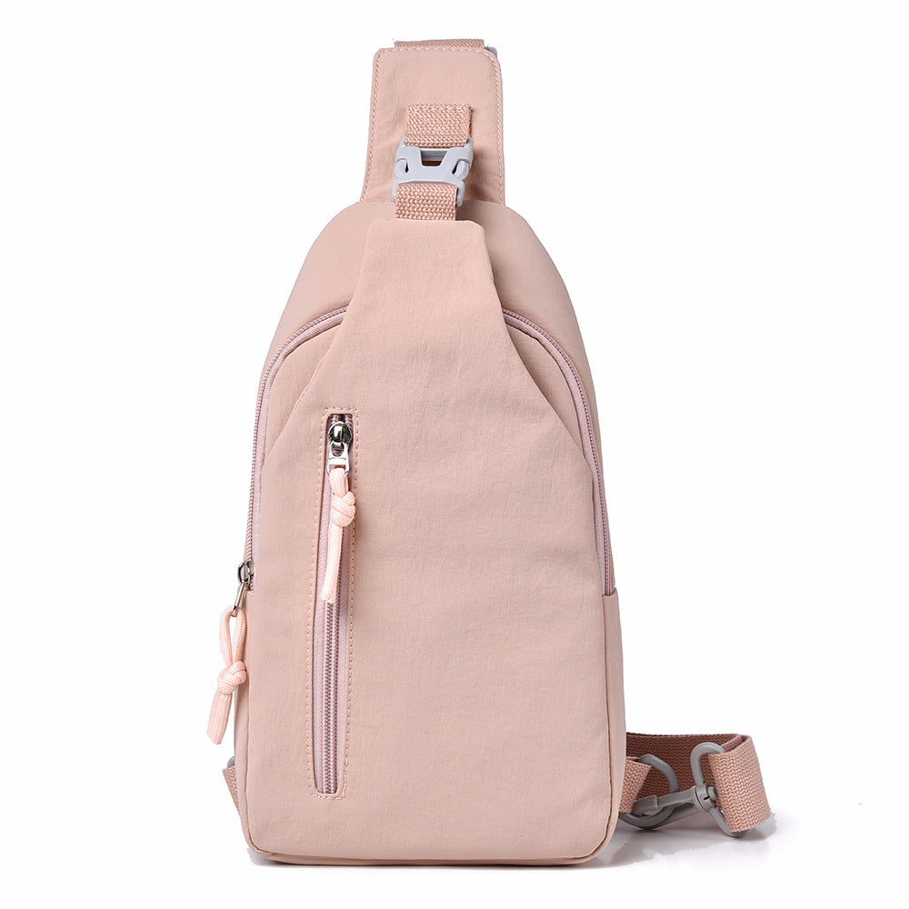 Cross-border new men's chest bag fashion trend solid color shoulder bag portable sports leisure crossbody bag can print logo