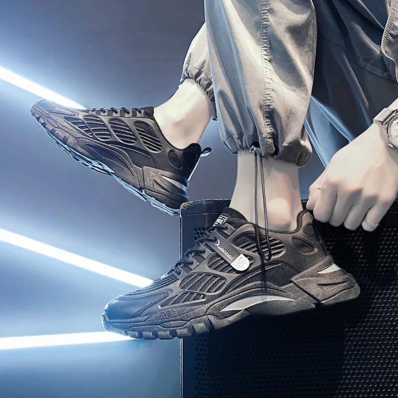 Cross-border wholesale spring and autumn new men's shoes Korean version of trendy casual shoes breathable sneakers men's inner height increase dad shoes