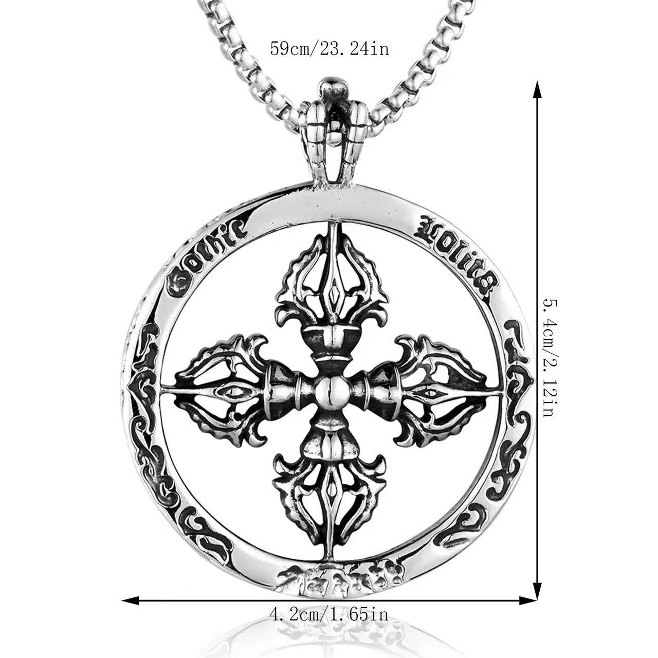 Dark punk style hip hop necklace men's tide Cuban chain personality simple and versatile trendy men's stainless steel chain