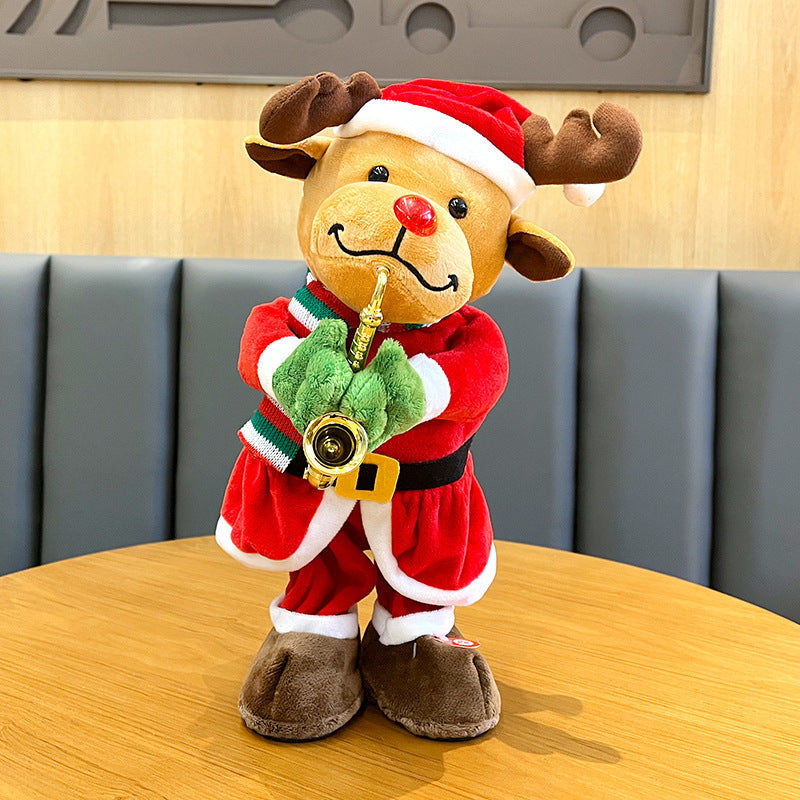 Douyin same swing plush cartoon electric Christmas toy Christmas tree glowing dancing gift mini