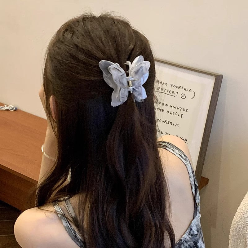 Super fairy three-dimensional butterfly grab clip female 2025 new high-end sense medium hairpin on the back of the head shark clip hair grab hair ornament