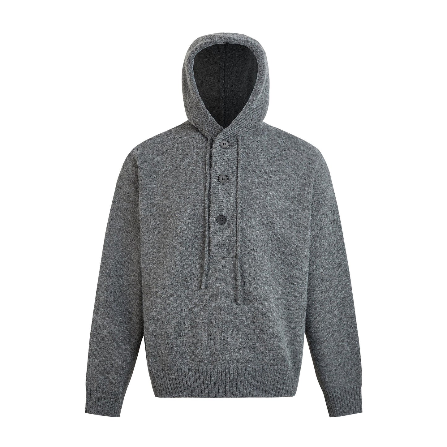 MADEEXTREME Fall/Winter Knitted Sweater Hoodie Solid Color Simple American Loose Slouchy Top For Men & Women