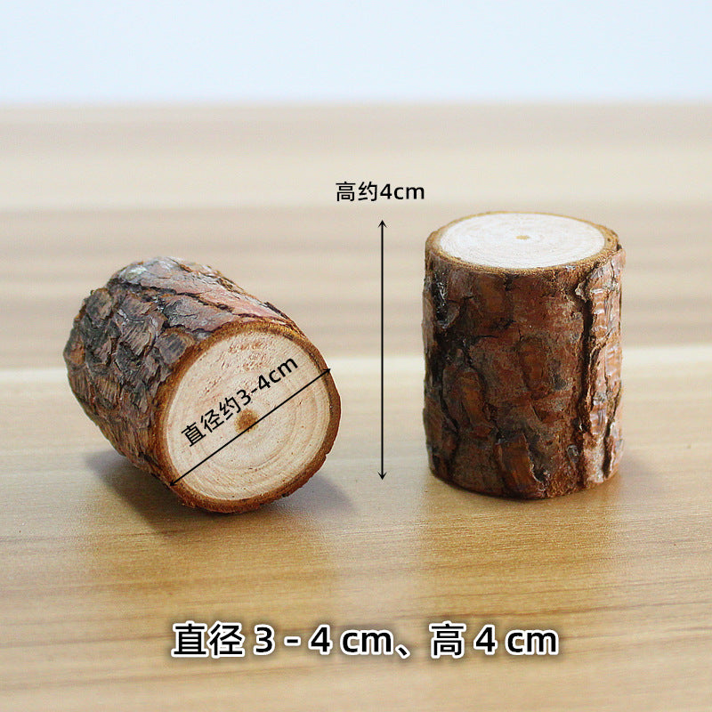 New Christmas decorations New Year Christmas handmade DIY pine ball acorn dried flower dried fruit wood chip wooden stake props