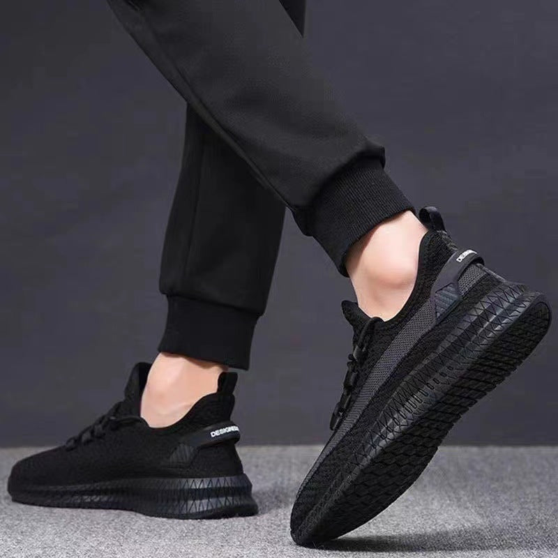 New Men's Mesh Breathable Sneakers Fashionable Versatile Trendy Casual Coconut Shoes Student Running Shoes