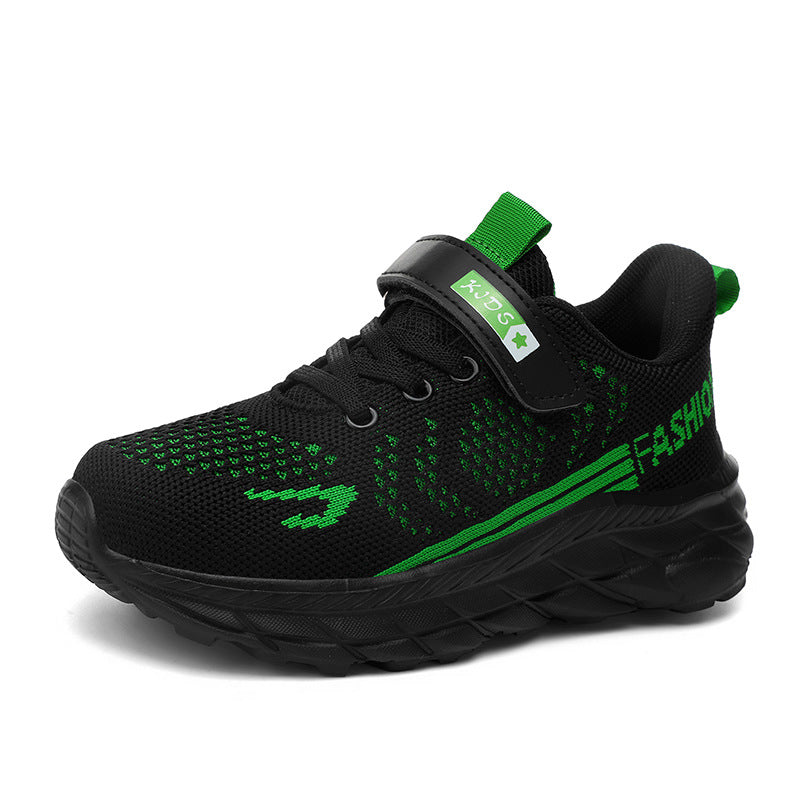 Manufacturers supply boys' sports shoes 2025 new flying knitting lightweight cross-border leisure running shoes for middle and university children and students