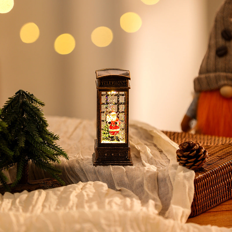 Christmas decoration wind lantern crystal light Santa Claus Christmas party decoration Christmas ornament Christmas gift