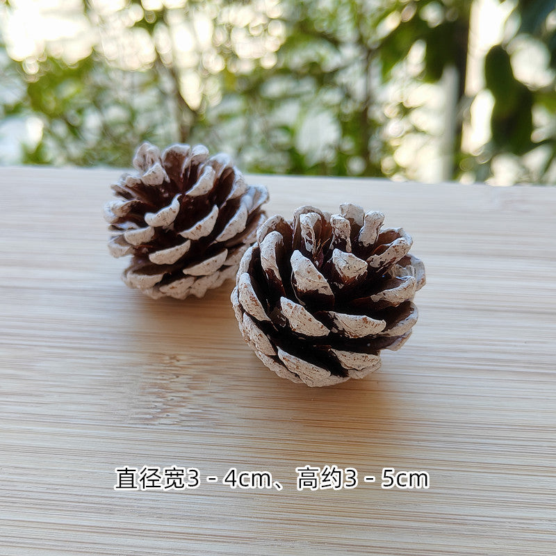New Christmas decorations New Year Christmas handmade DIY pine ball acorn dried flower dried fruit wood chip wooden stake props