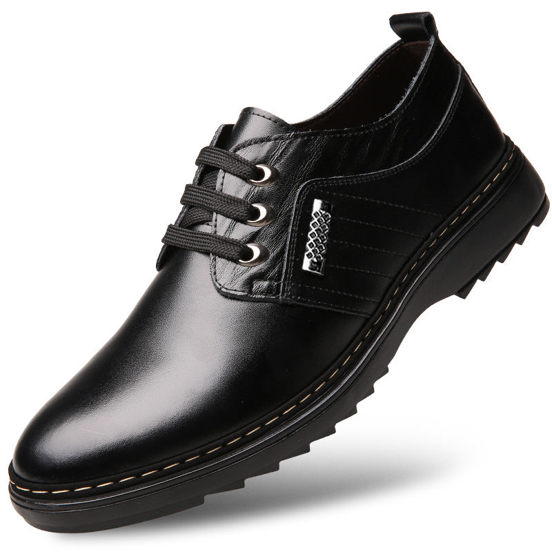 Men's leather shoes, British style, versatile, casual soft-soled beanie shoes, business formal wear trends, slip-on loafers, men's shoes