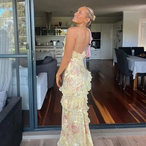 Cross-border European and American women's clothing AliExpress popular wavy slip dresses - long-term stocking is assured to be on the shelves