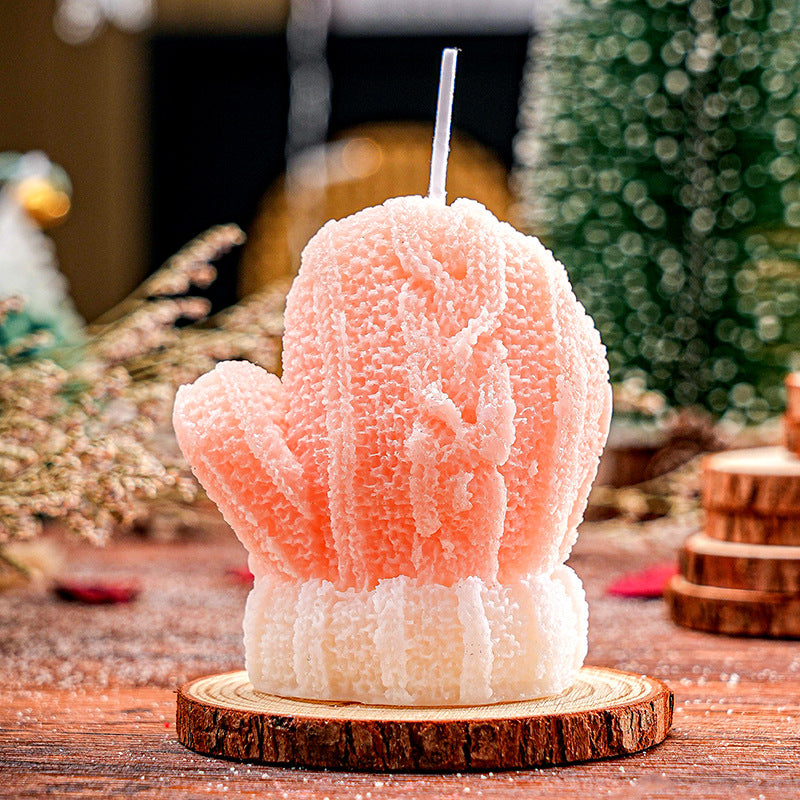 Christmas mini woolen gloves shaped scented candle small souvenir gift Christmas atmosphere decoration scented candle