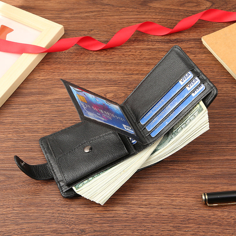 Manufacturers wholesale men's wallets PU leather short foreign trade cross-border zipper buckle wallet new wallet coin purse
