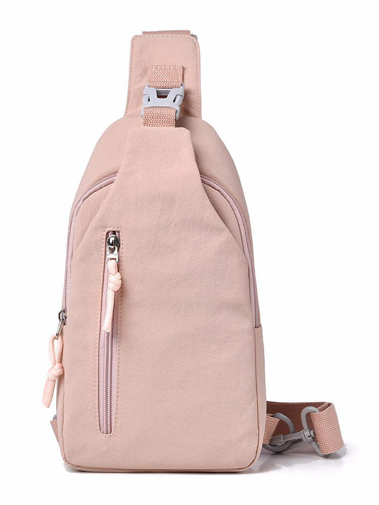 Cross-border new men's chest bag fashion trend solid color shoulder bag portable sports leisure crossbody bag can print logo