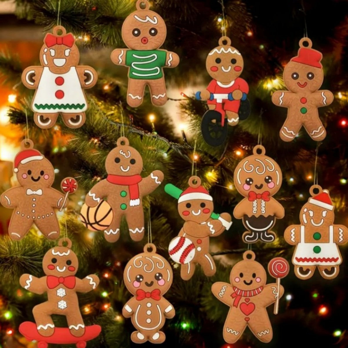 Cross-border hot sale classic Christmas gingerbread man pendant, Christmas decorations, Christmas tree pendants, spot wholesale