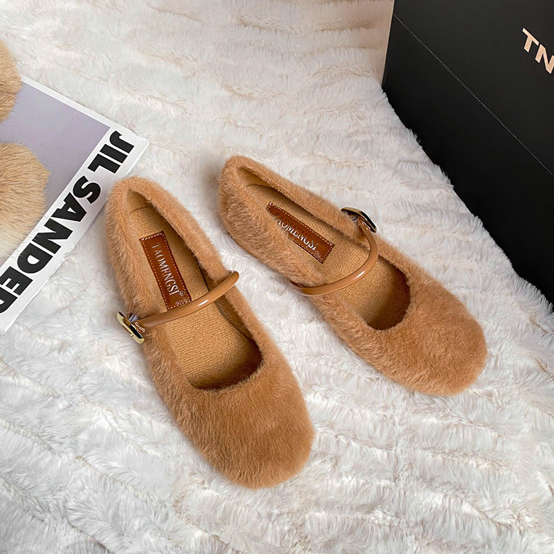 7227 Huidong Yixinda Ballet Style Inner Height Increase Hair Mary Jane Single Shoes Women's Autumn and Winter 2025 Models