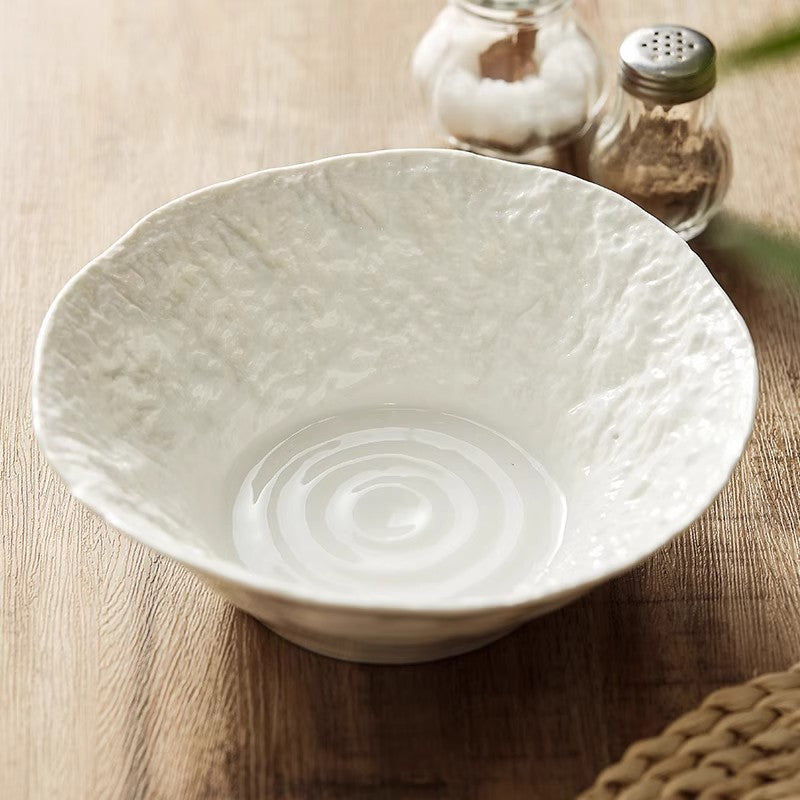 Rock-grained soup bowl, home large bucket salad bowl, creative ceramic instant noodle bowl, high-end sense of special hotel tableware