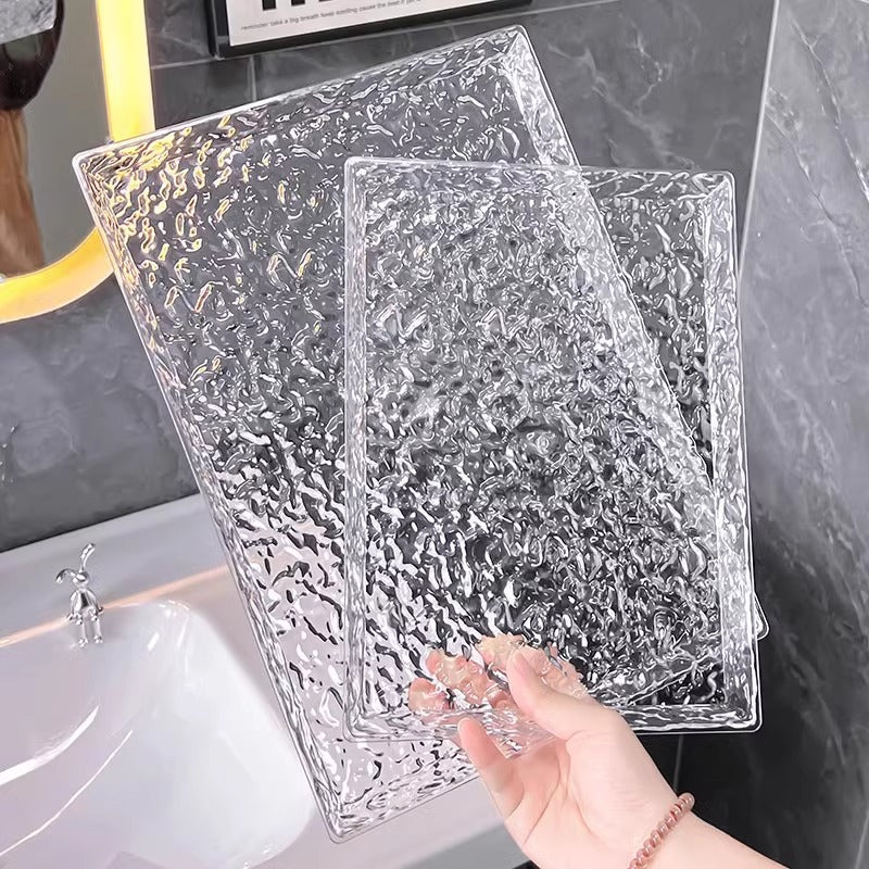 Rectangular tray living room home light luxury high-end acrylic tea tray cup tea set tray multi-functional storage tray
