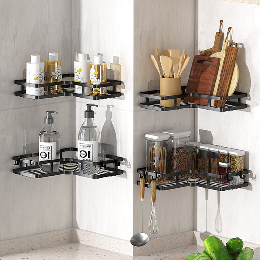 New multi-functional wrought iron bathroom rack toilet punch-free toilet toiletries wall-mounted storage rack