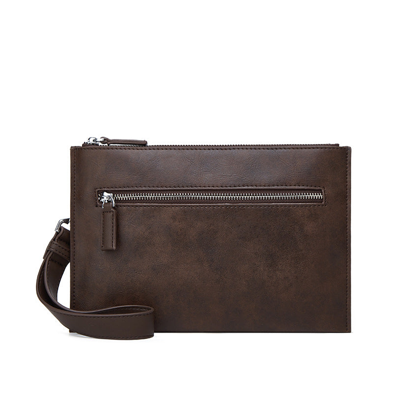 New men's clutch bag, crazy horse print clutch bag, soft surface, waterproof business mobile phone bag, armpit bag, cross-border coin purse