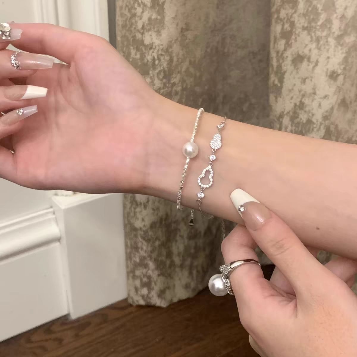 National tide Fulu double gourd bracelet women's simple niche diamond-studded ins style bracelet ethnic style accessories girlfriend gifts