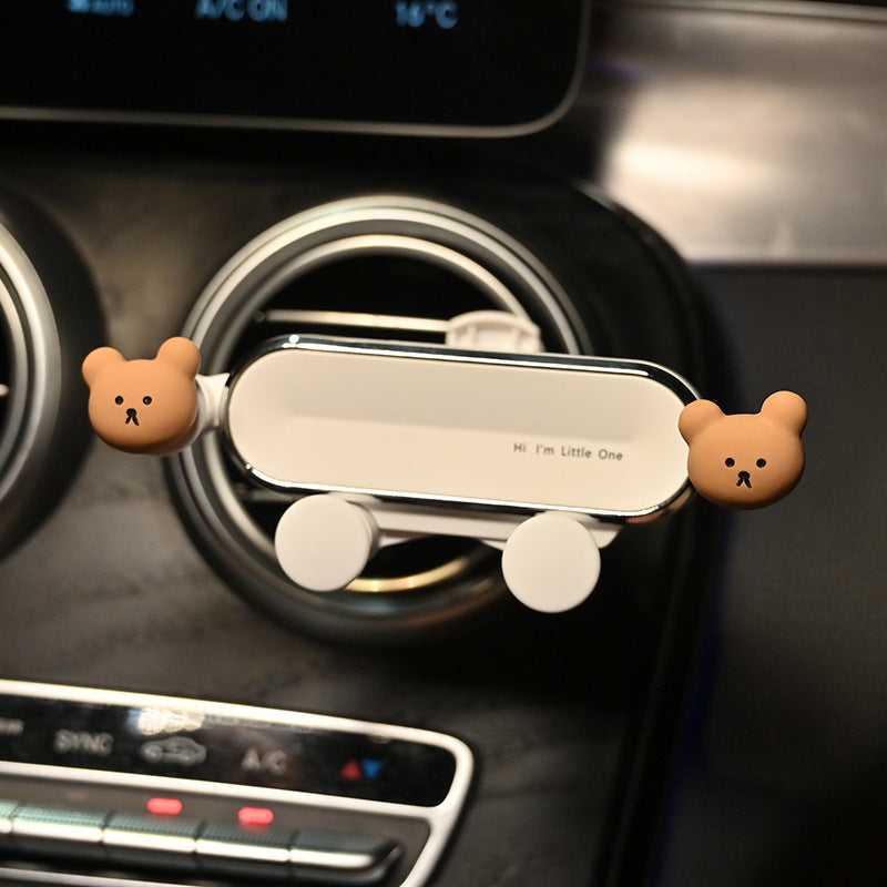Mobile phone car holder cartoon new air outlet car decoration cute navigation mobile phone holder car interior female