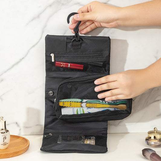 Japanese style stampless buckle folding toiletry bag hook for men and women on business trip amenities storage bag toiletry bag