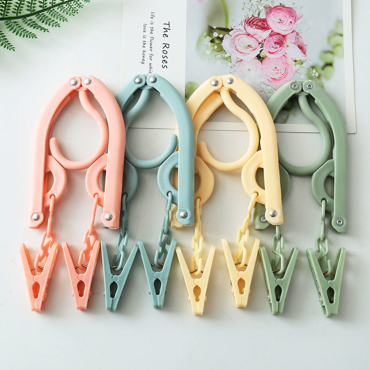 Travel folding hangers, business trips, hotels, standing drying racks, portable clothes, trousers, with clips, drying racks, factory straight hair