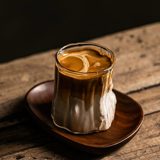 Creative Vintage Coffee Cup, Restaurant, Cafe, Heat-Resistant Niche Dead Tree Pattern Water Cup, Iced American Latte Glass