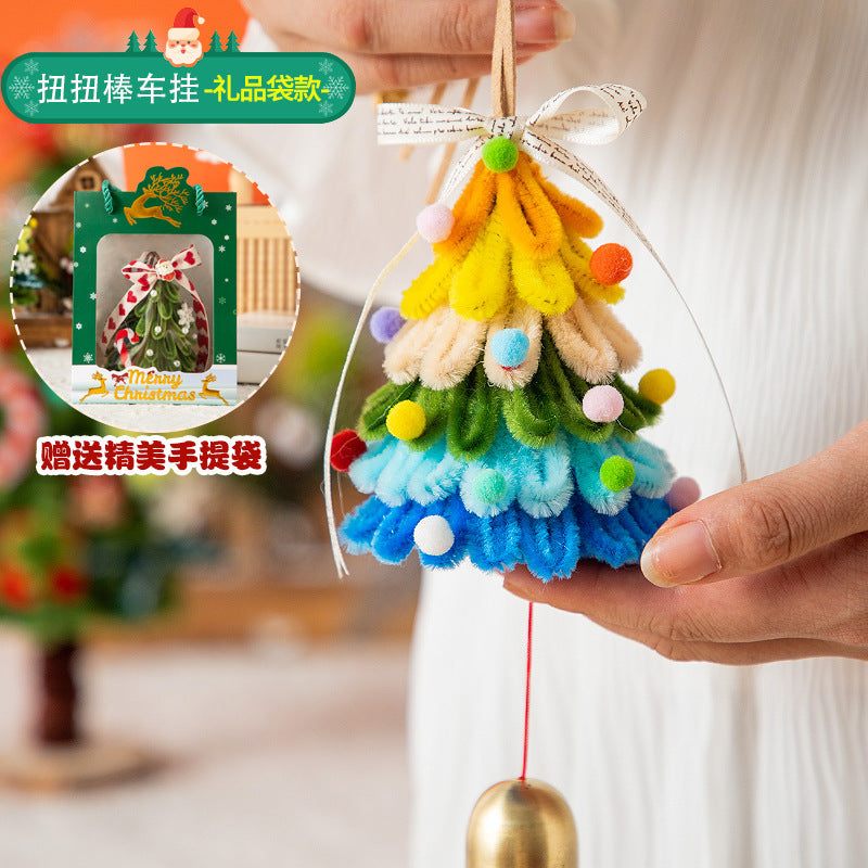 Christmas Hanging Decoration Christmas Tree Car Hanging Decoration Crypto Twist Stick Handmade DIY Material Pack Homemade Creative Gifts