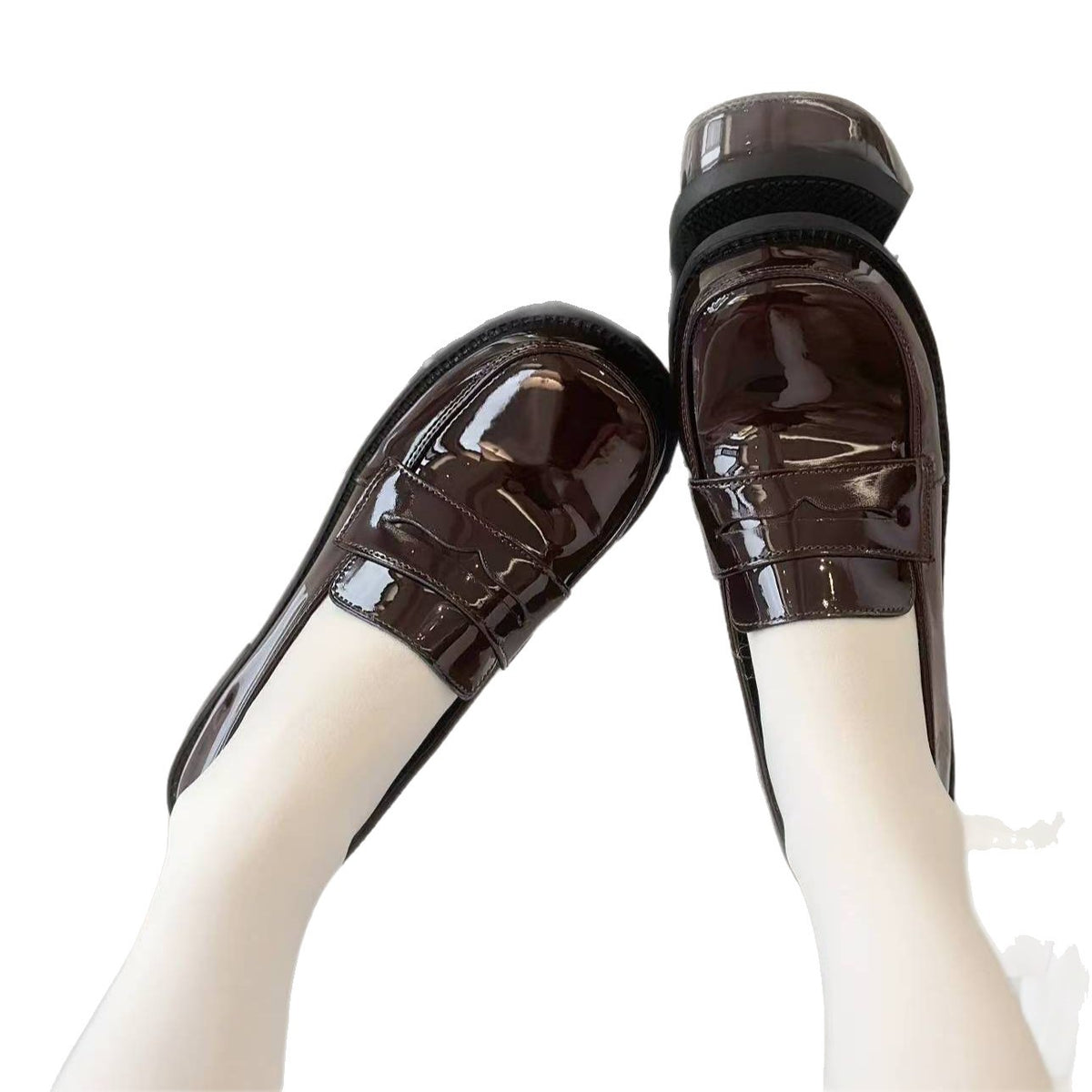 Kitten toast original Lolita basic jk uniform college shoes round toe shoes Japanese medium size women's single shoes uniform shoes